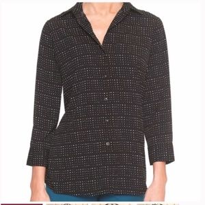 Banana Republic Button-up Split Back Shirt (Like New, Size M, Black/White)